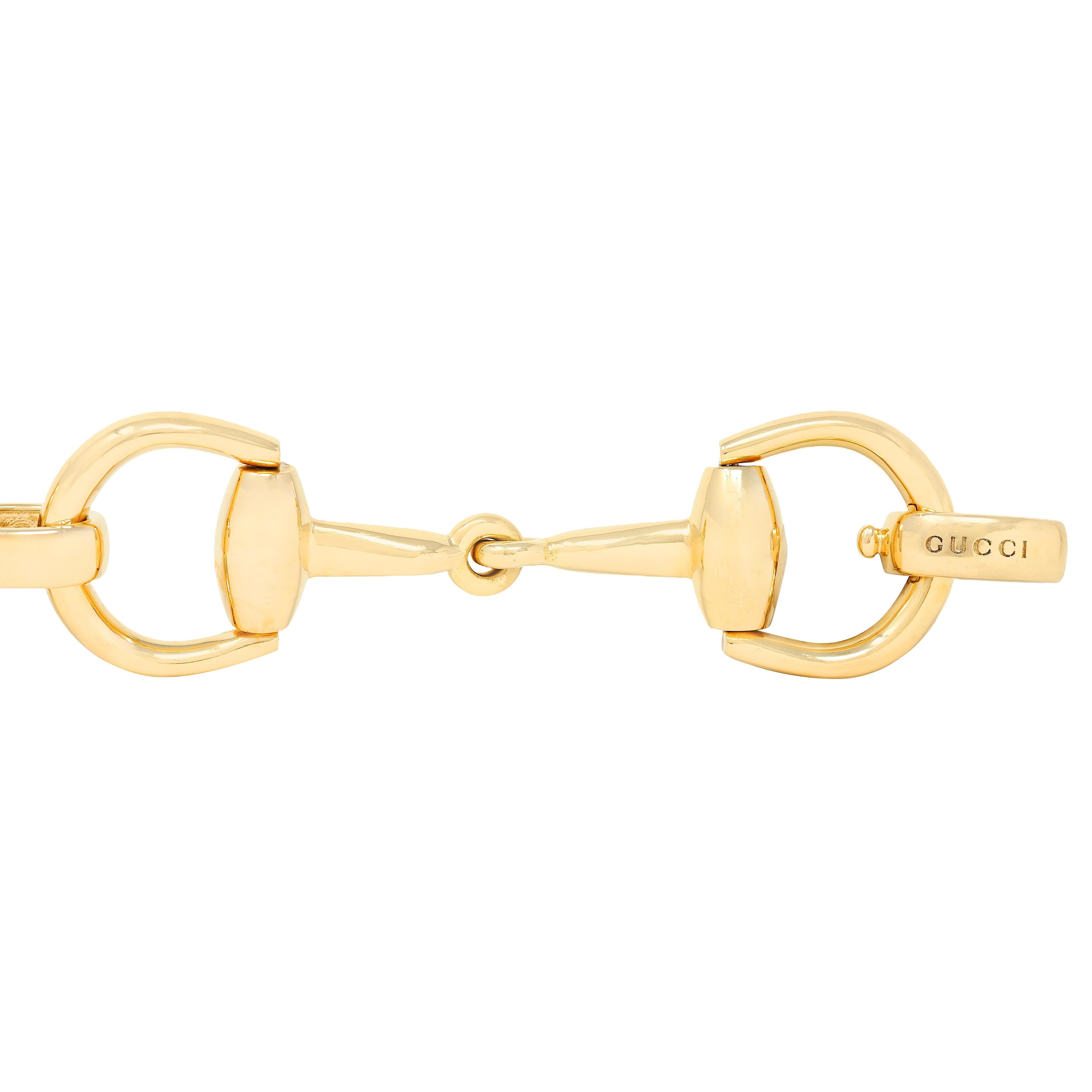 Gucci 18 Karat Yellow Gold Vintage Horsebit Link Bracelet en venta 1