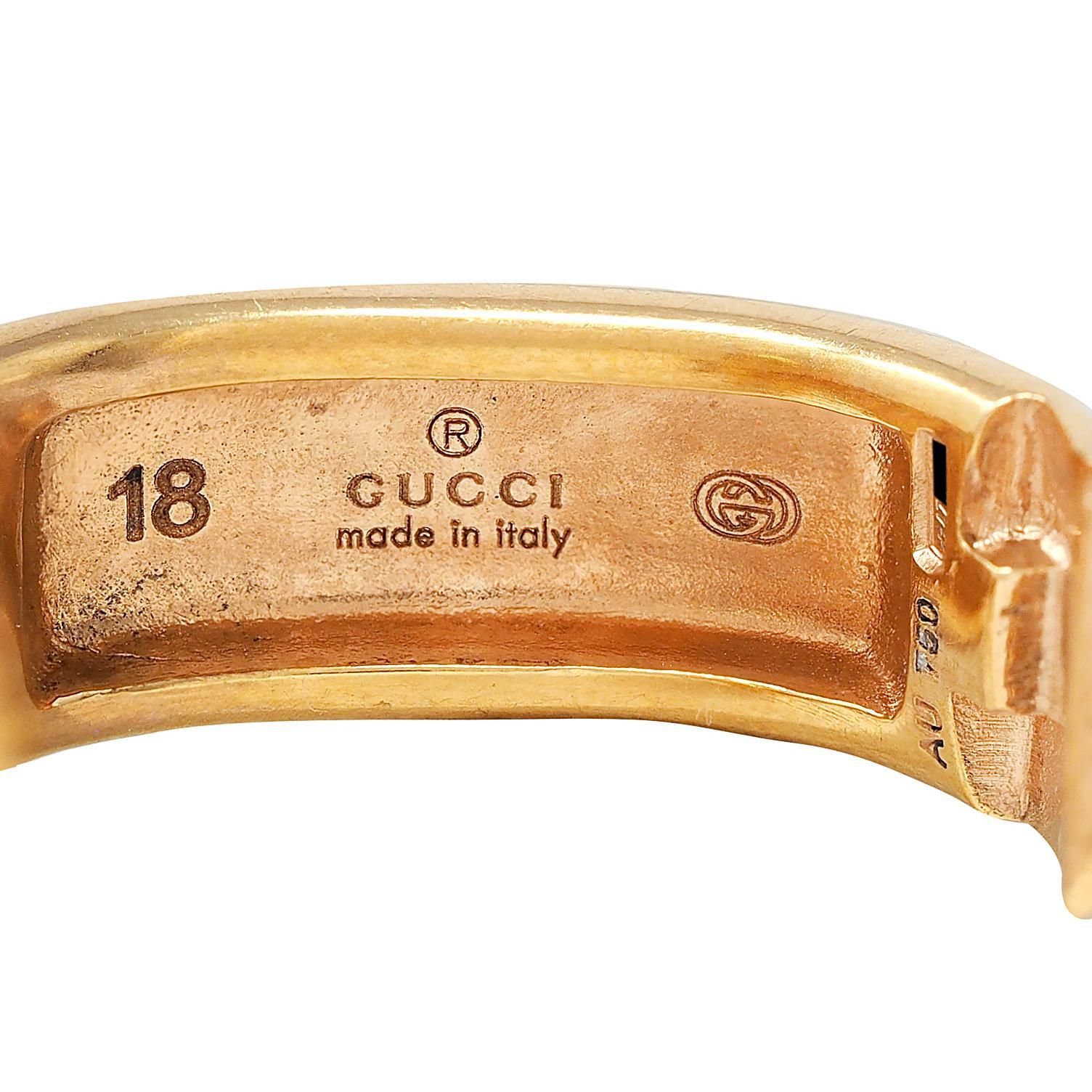 Gucci 18 Karat Yellow Gold Vintage Horsebit Link Bracelet For Sale 3
