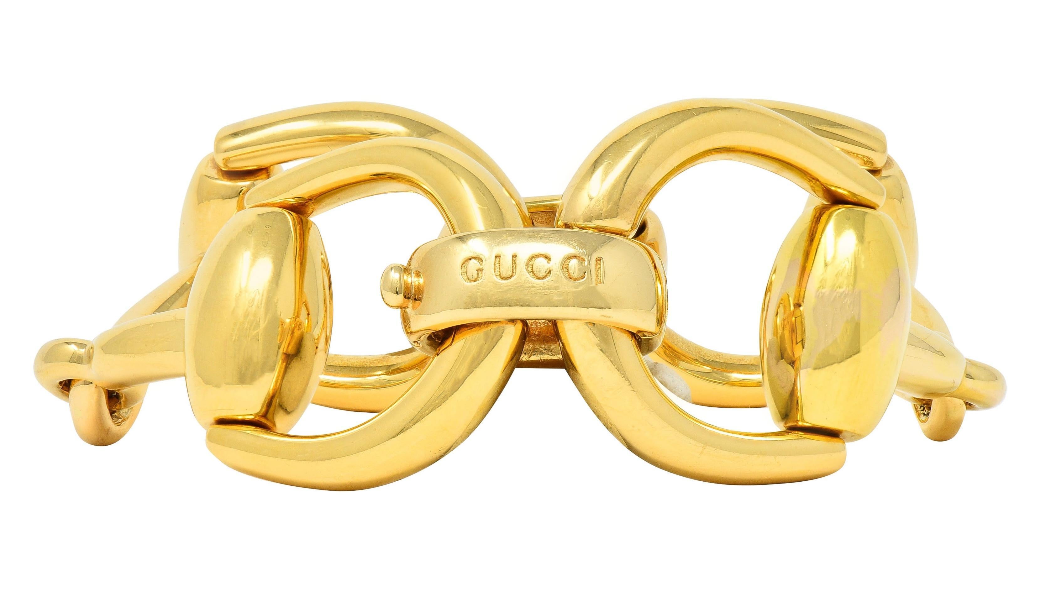 Gucci 18 Karat Yellow Gold Vintage Horsebit Link Bracelet 2