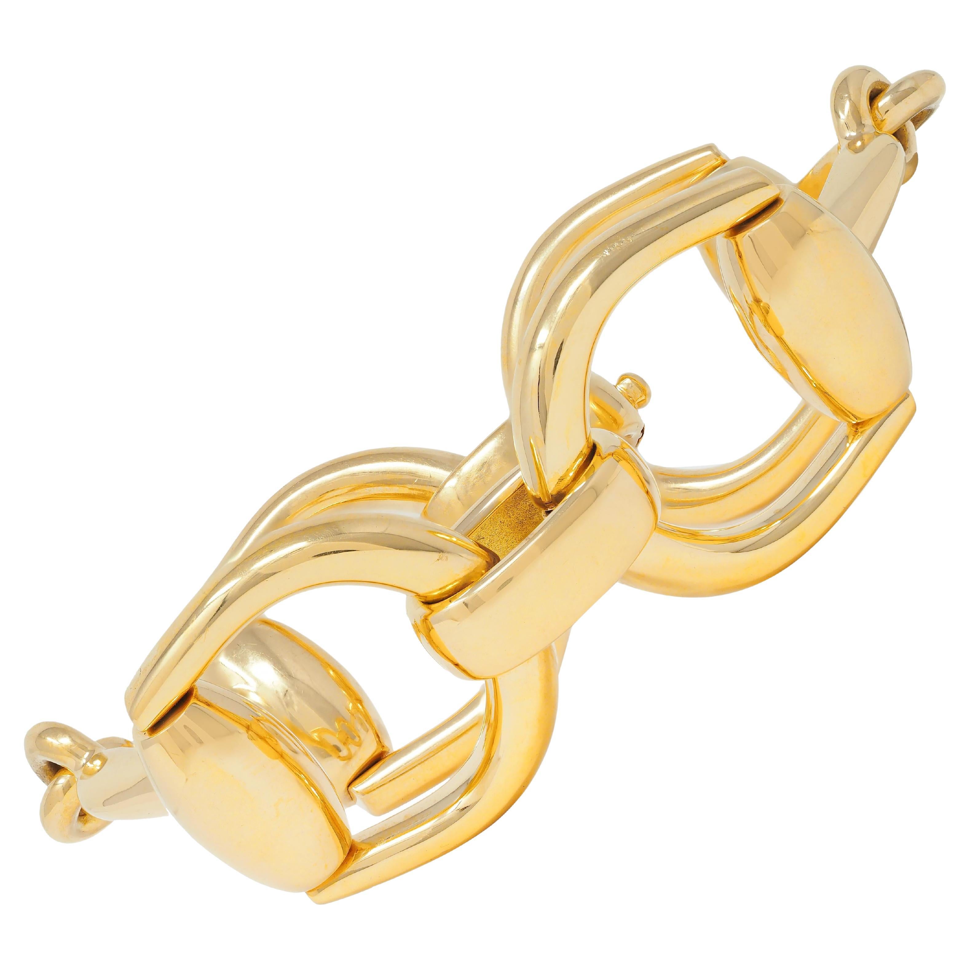 Gucci 18 Karat Yellow Gold Vintage Horsebit Link Bracelet