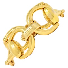 Gucci 18 Karat Yellow Gold Vintage Horsebit Link Bracelet