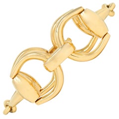 Gucci 18 Karat Yellow Gold Vintage Horsebit Link Bracelet
