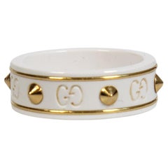 Gucci 18ct Gold Studded GG Ring