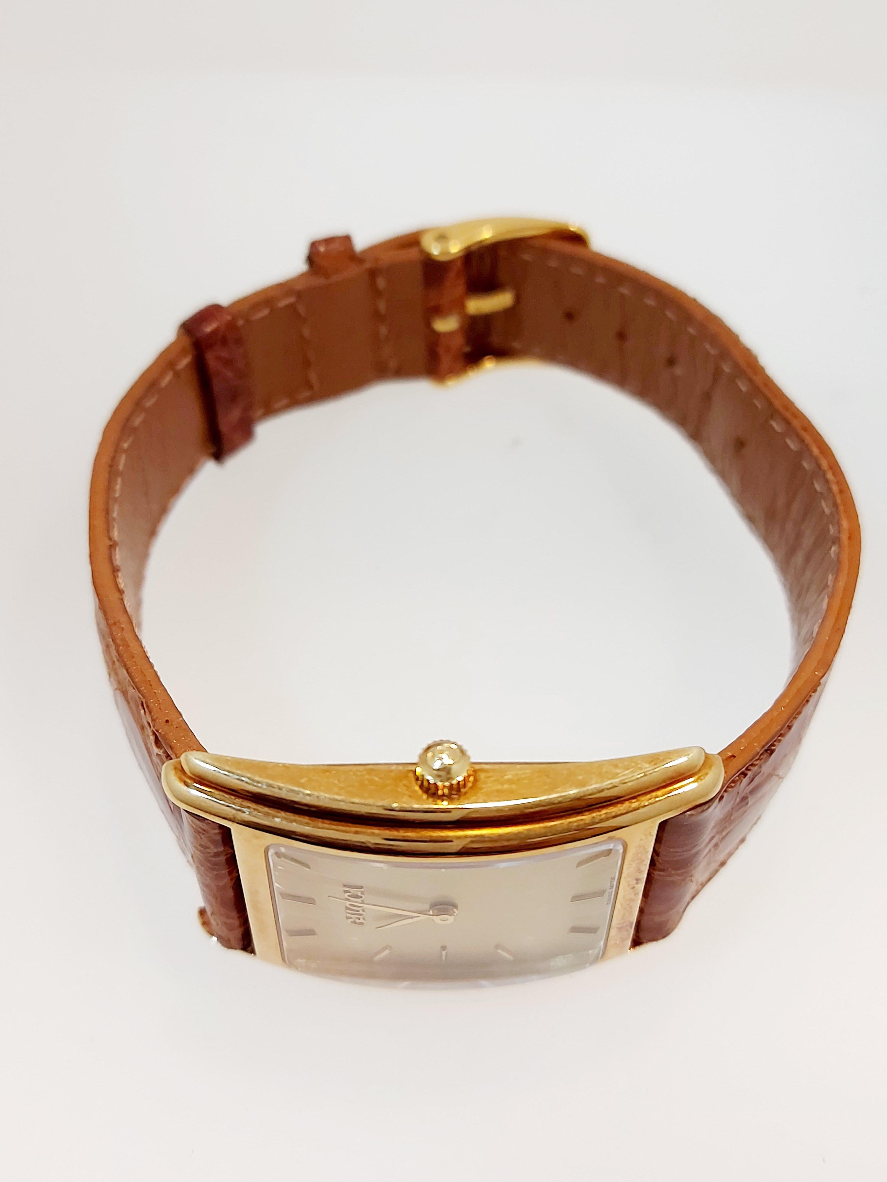 gucci watch brown leather strap