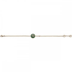 Gucci 18ct Rose Gold Green Agate Interlocking G Bracelet YBA786556002