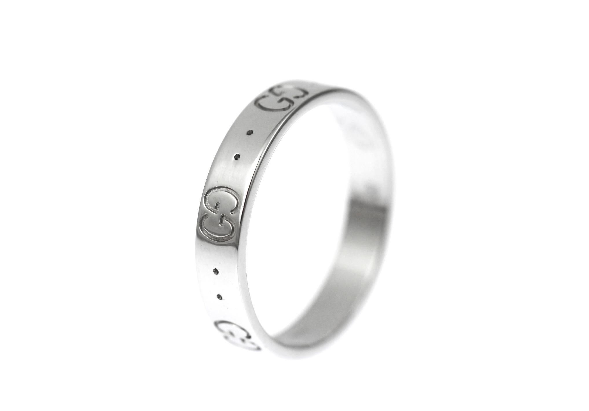 Gucci 18ct white gold 'ICON' ring For Sale 1
