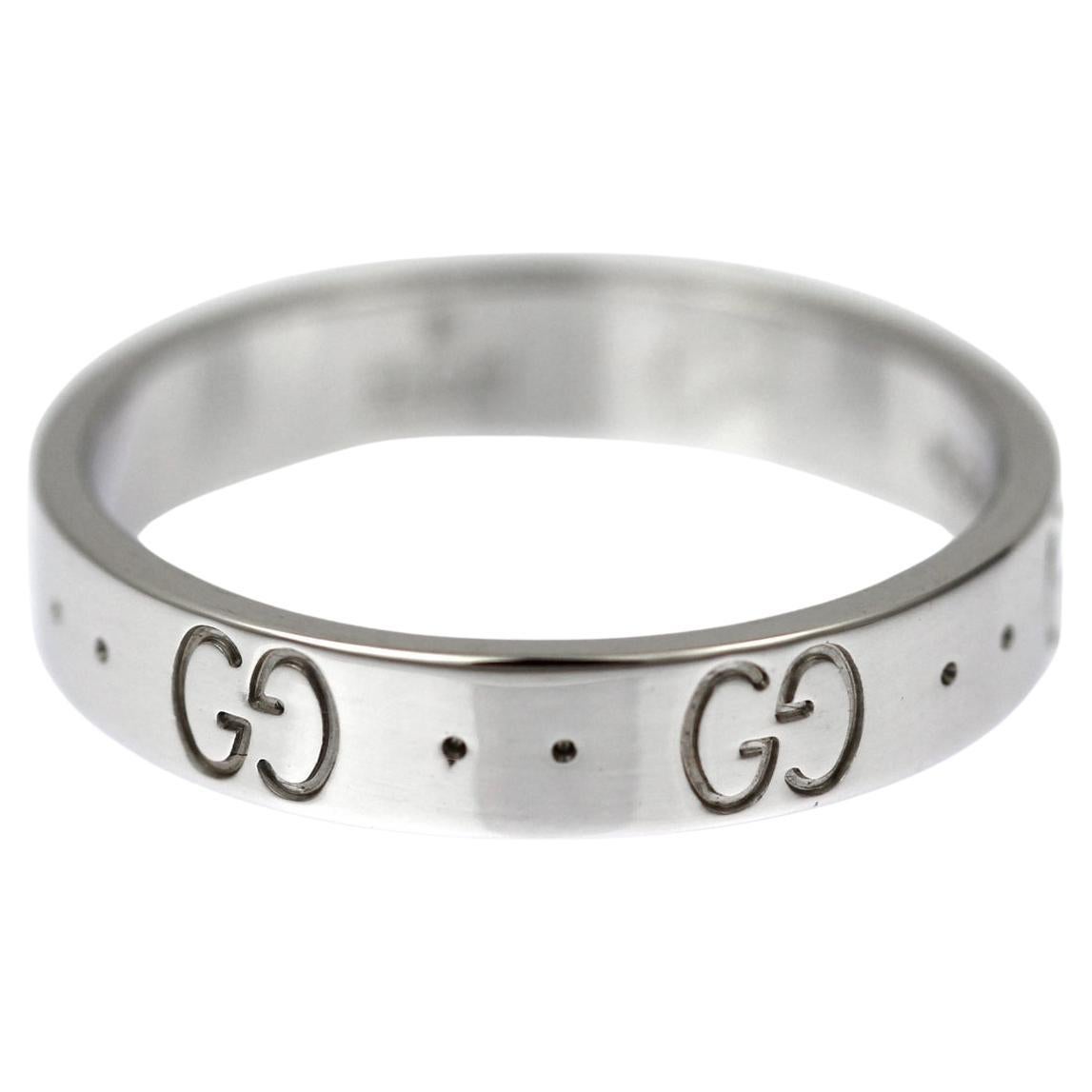 Gucci 18ct white gold 'ICON' ring For Sale