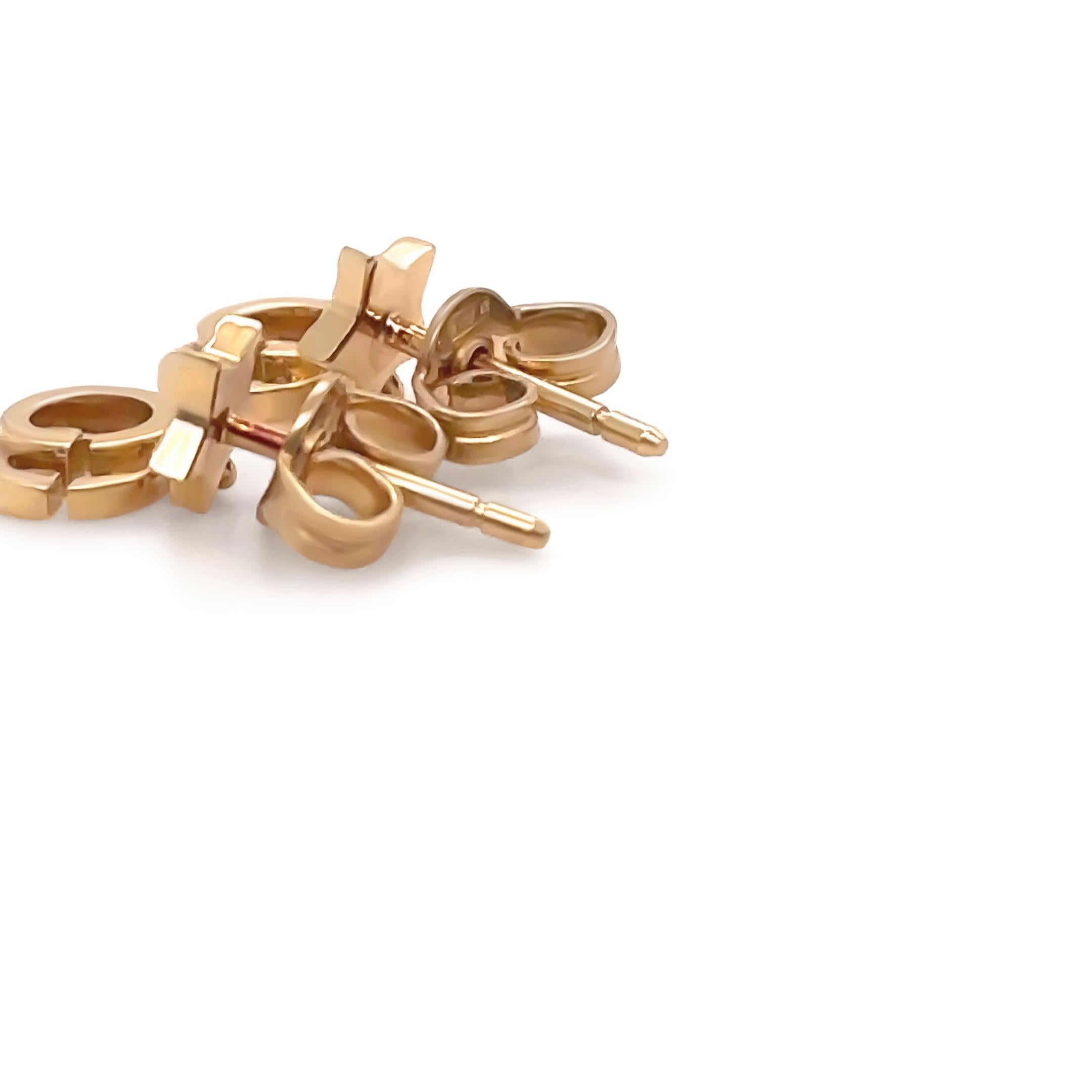 A Pair of Gucci GG Running Earrings, made of 18ct Yellow Gold. This Pair of earrings are distinguished by a distinctive guilloche engraving. Weighing 2 grams.

Metal: 18ct Yellow Gold
Carat: N/A
Colour: N/A
Clarity:  N/A
Cut: N/A 
Weight: 2