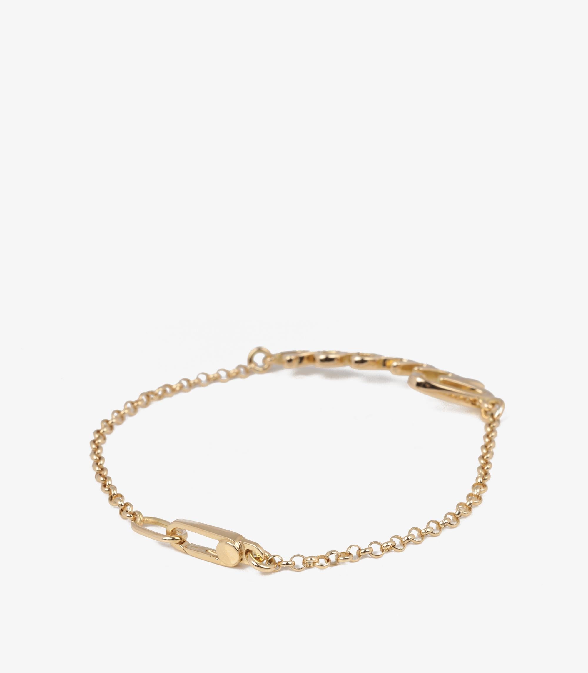 Women's or Men's Gucci 18ct Yellow Gold Script Bracelet For Sale