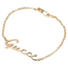 Used Gucci 18ct Yellow Gold Script Bracelet