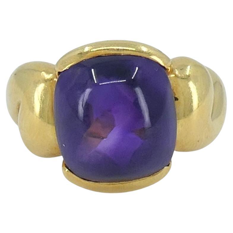 Gucci 18k Gold Amethyst Ring 6.5