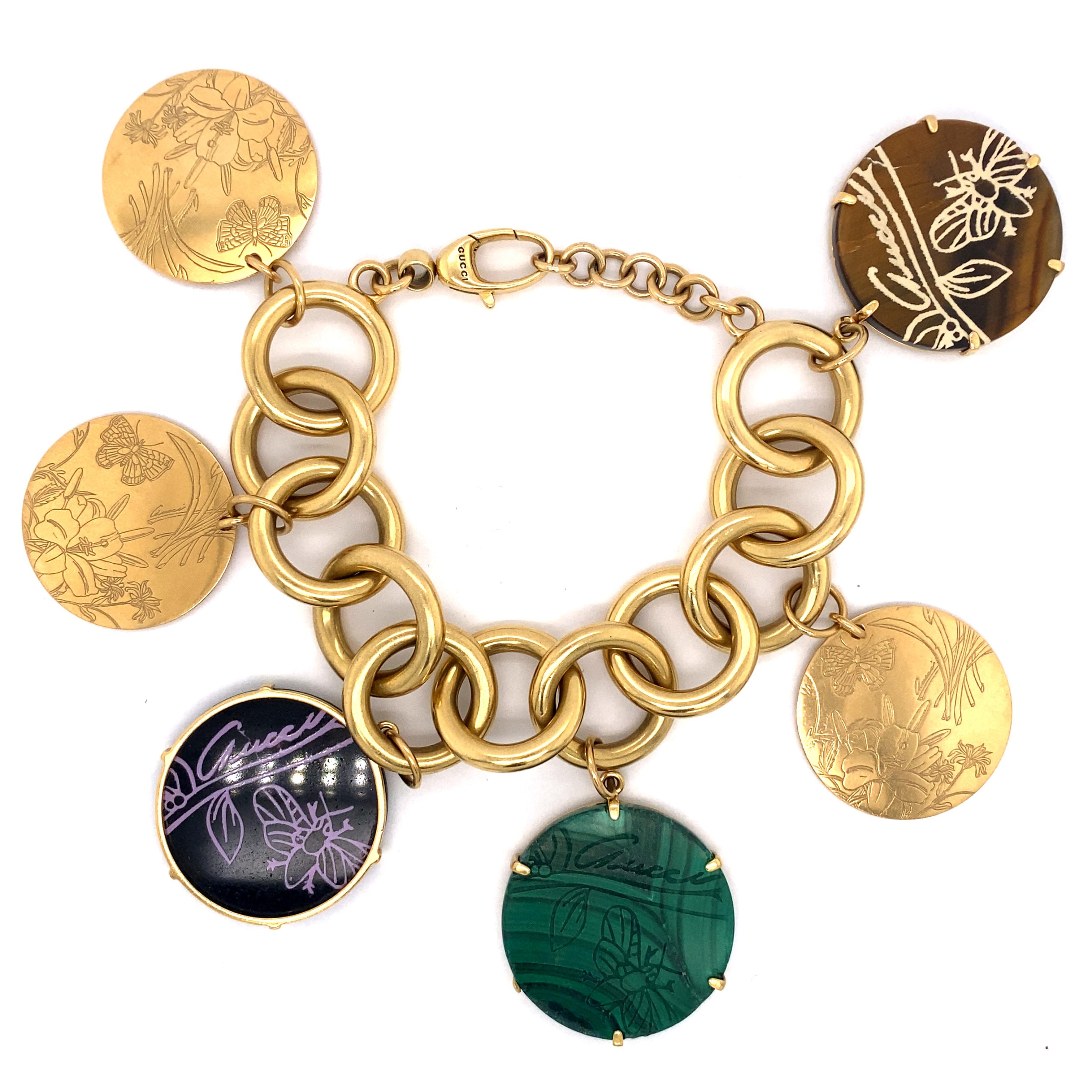 Mehrsteiniges Gucci-Armband aus 18 Karat Gold im Zustand „Gut“ im Angebot in New York, NY