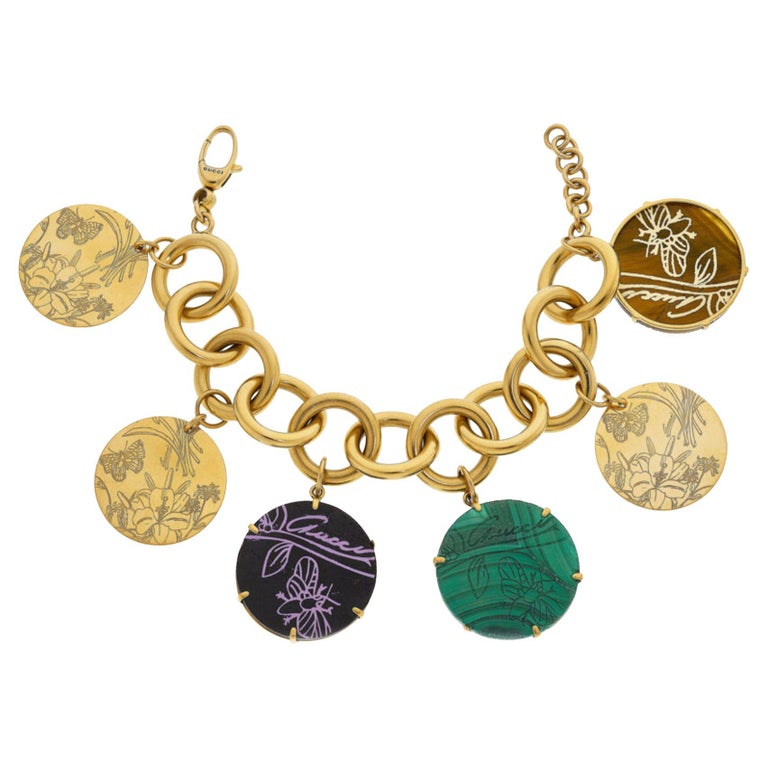 Gucci 18k Gold Multi-Stone Bracelet For Sale at 1stDibs