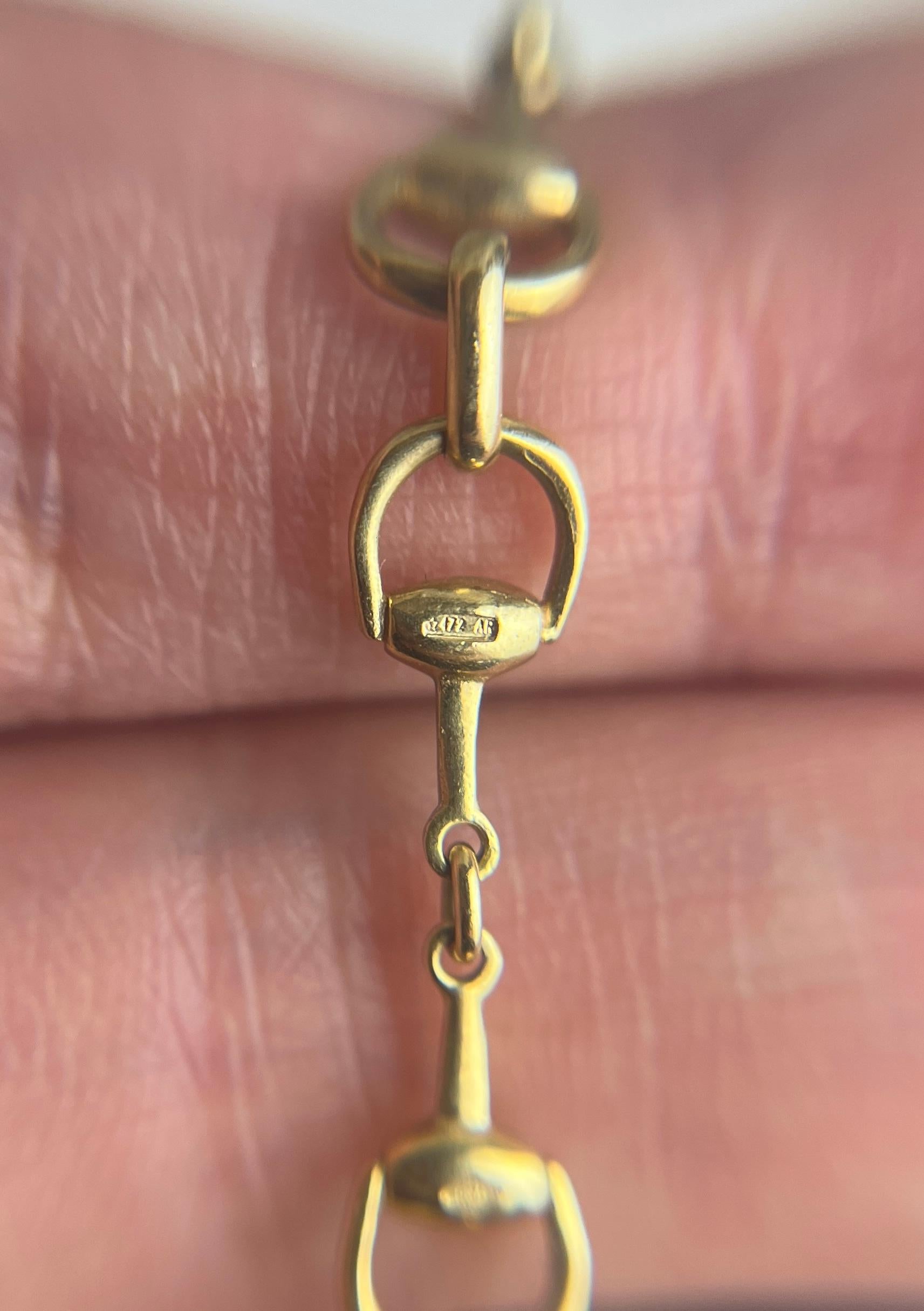 GUCCI 18K Gold Tiger Eye Insect Necklace For Sale 9