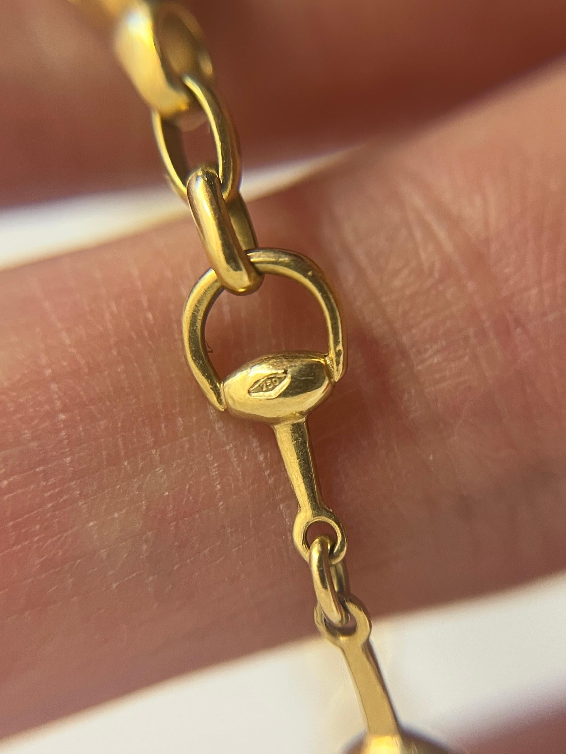 GUCCI 18K Gold Tiger Eye Insect Necklace For Sale 10