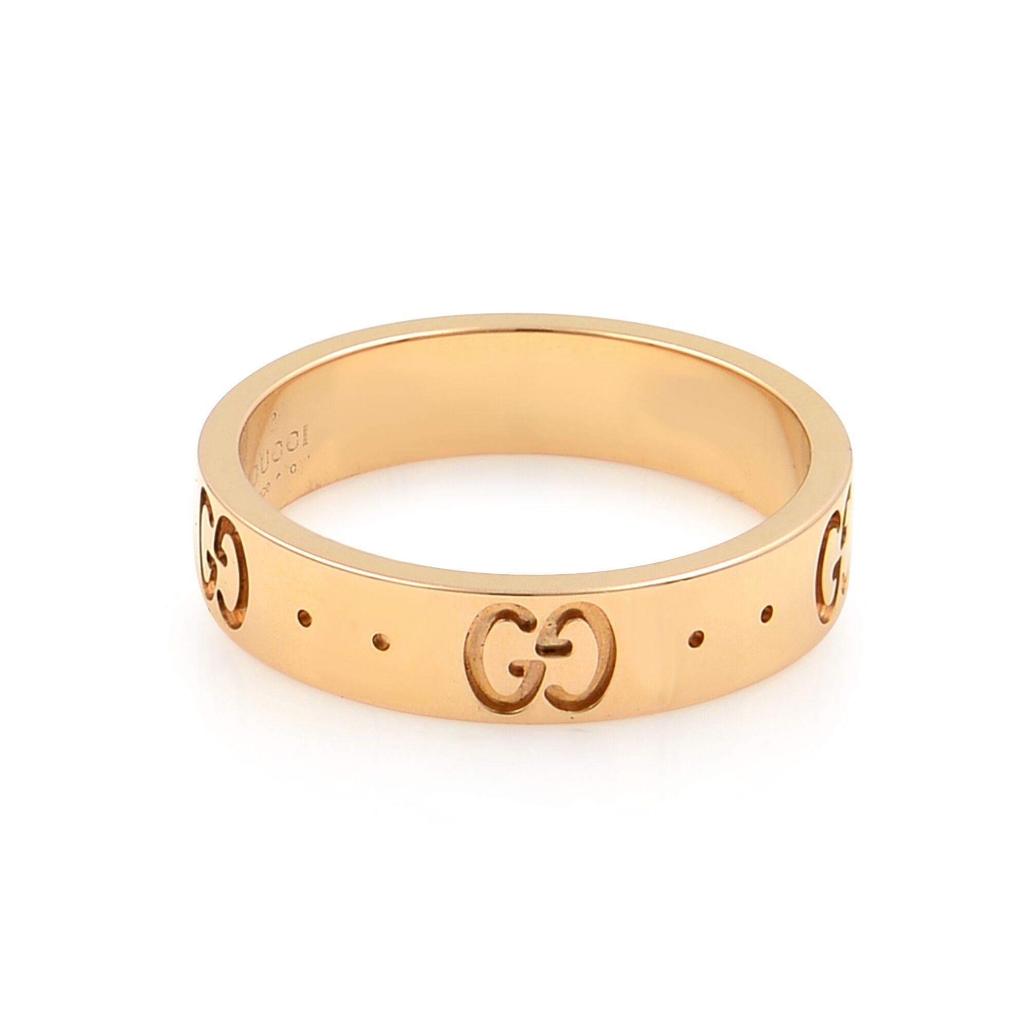 Modern Gucci 18 Karat Rose Gold Icon Thin Band Ring
