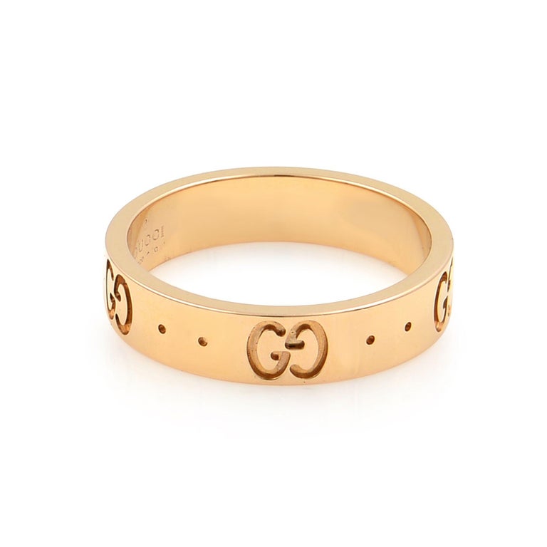 Gucci 18 Karat Rose Gold Icon Thin Band Ring at 1stDibs