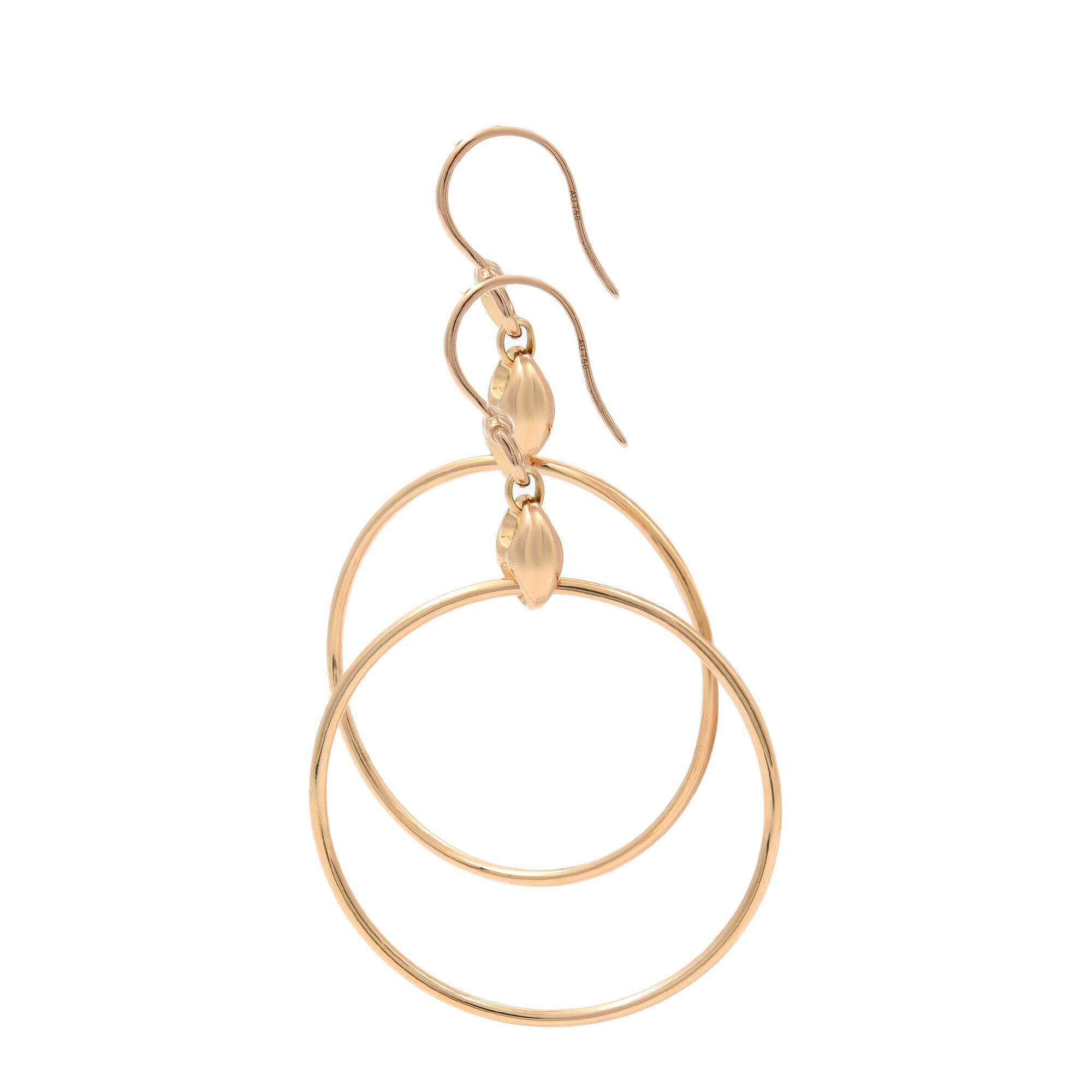 Gucci 18k Rose Gold Hoop Earrings. The Dimensions Are 62mm X 37mm. A Gold Hoop Hangs From A Marina Chain Link, Which Hangs From A Horsebit Link. 
Excellent pre-owned condition. Come in a little Gucci pouch. 