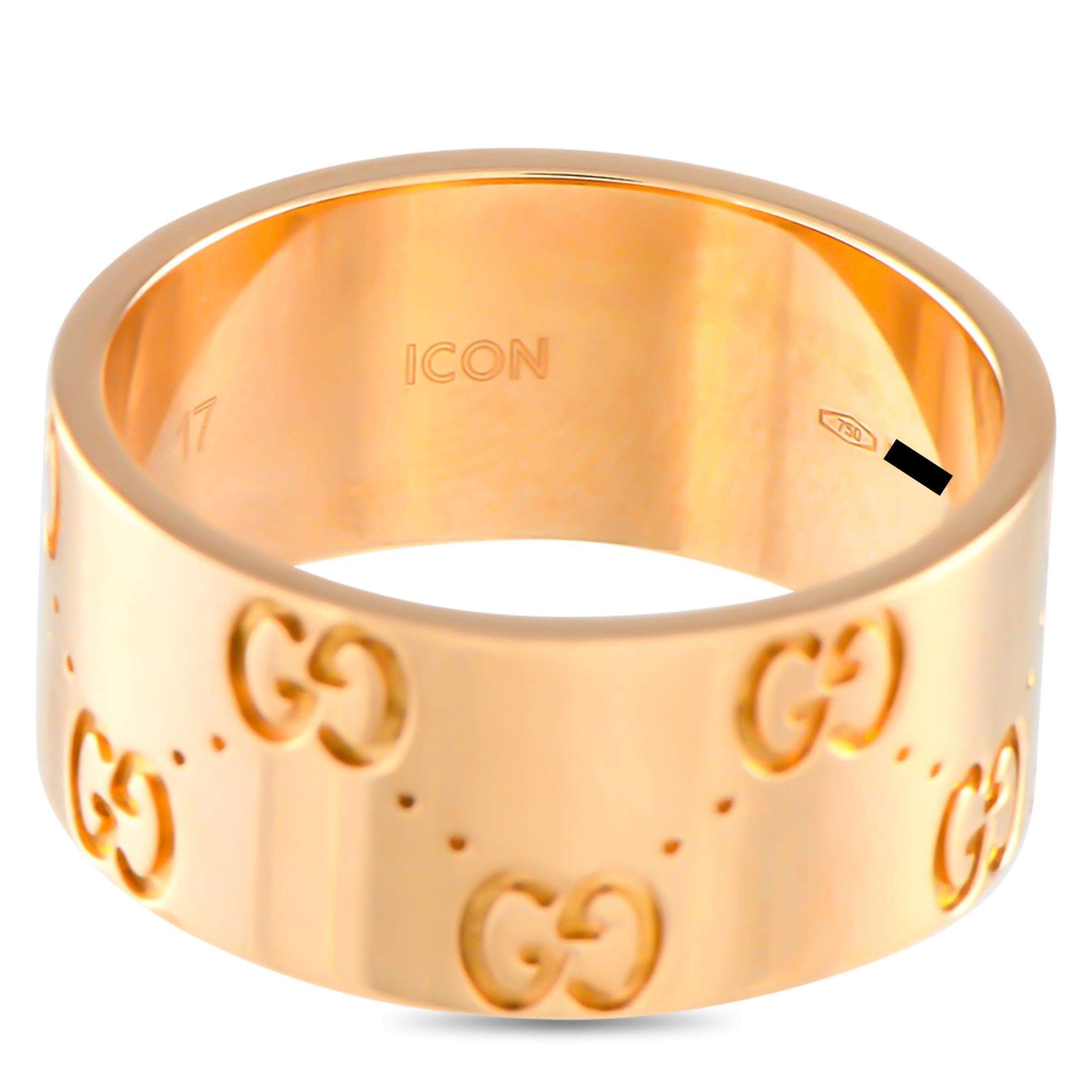 Gucci 18K Rose Gold Wide Band Ring 1