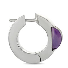 Gucci 18K White Gold Amethyst Earrings