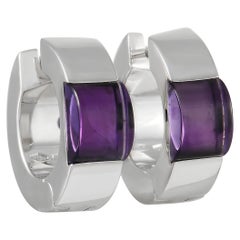 Gucci 18K White Gold Amethyst Earrings