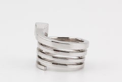Gucci 18k White Gold Chiodo Nail Ring Size 5.5