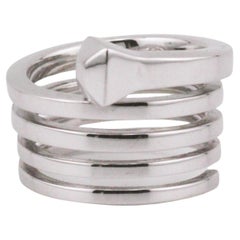 Gucci Oro Blanco 18k Anillo Chiodo Uñas Talla 5.5
