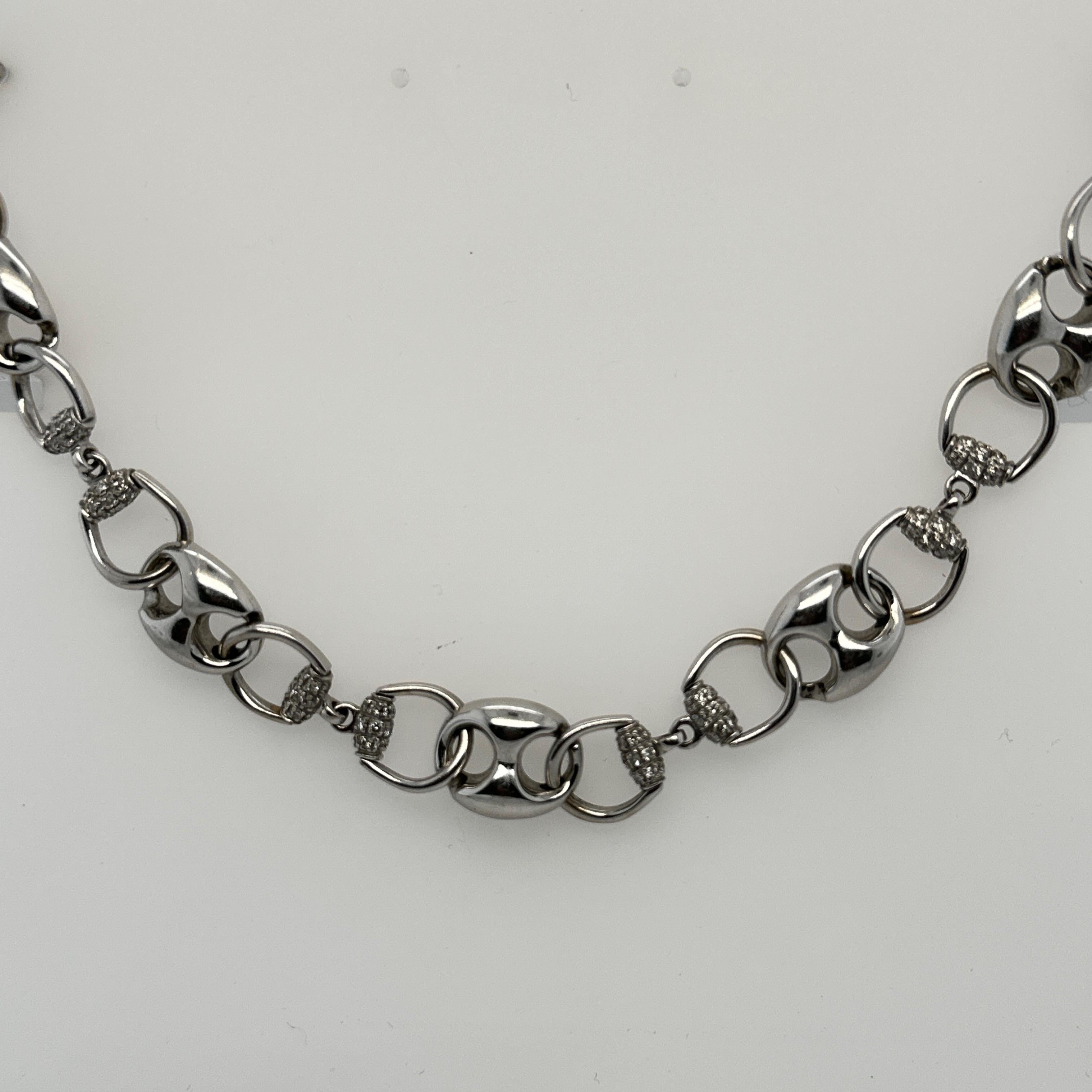 Gucci Bracelet mors de cheval en or blanc 18k et diamants avec boîte d'origine en vente 4