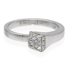 Gucci 18k White Gold Diamond Pave Chiodo Nail Ring