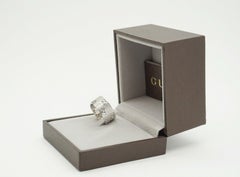 Gucci 18K White Gold Icon Stardust Diamond Band Ring Size 6.5, 8.9g