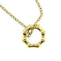 Gucci - Pendentif / Collier en or jaune 18 carats collection Bamboo - anneau circulaire