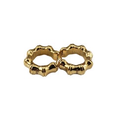 Gucci 18K Yellow Gold Bamboo Huggie Hoop Earrings #22977