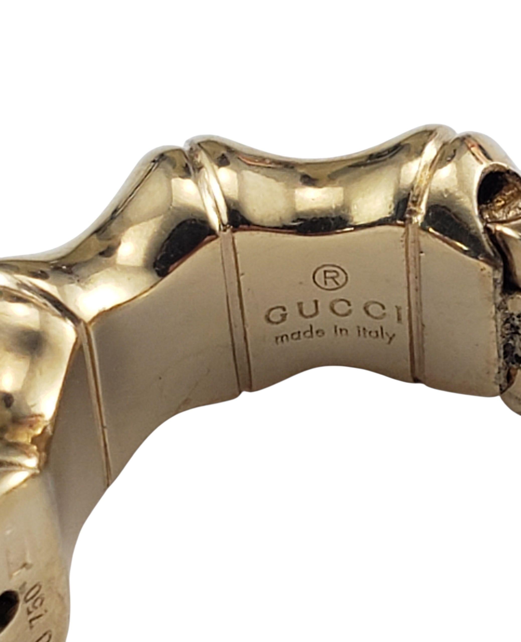 Gucci - Créoles en bambou en or jaune 18K #22977 en vente 2