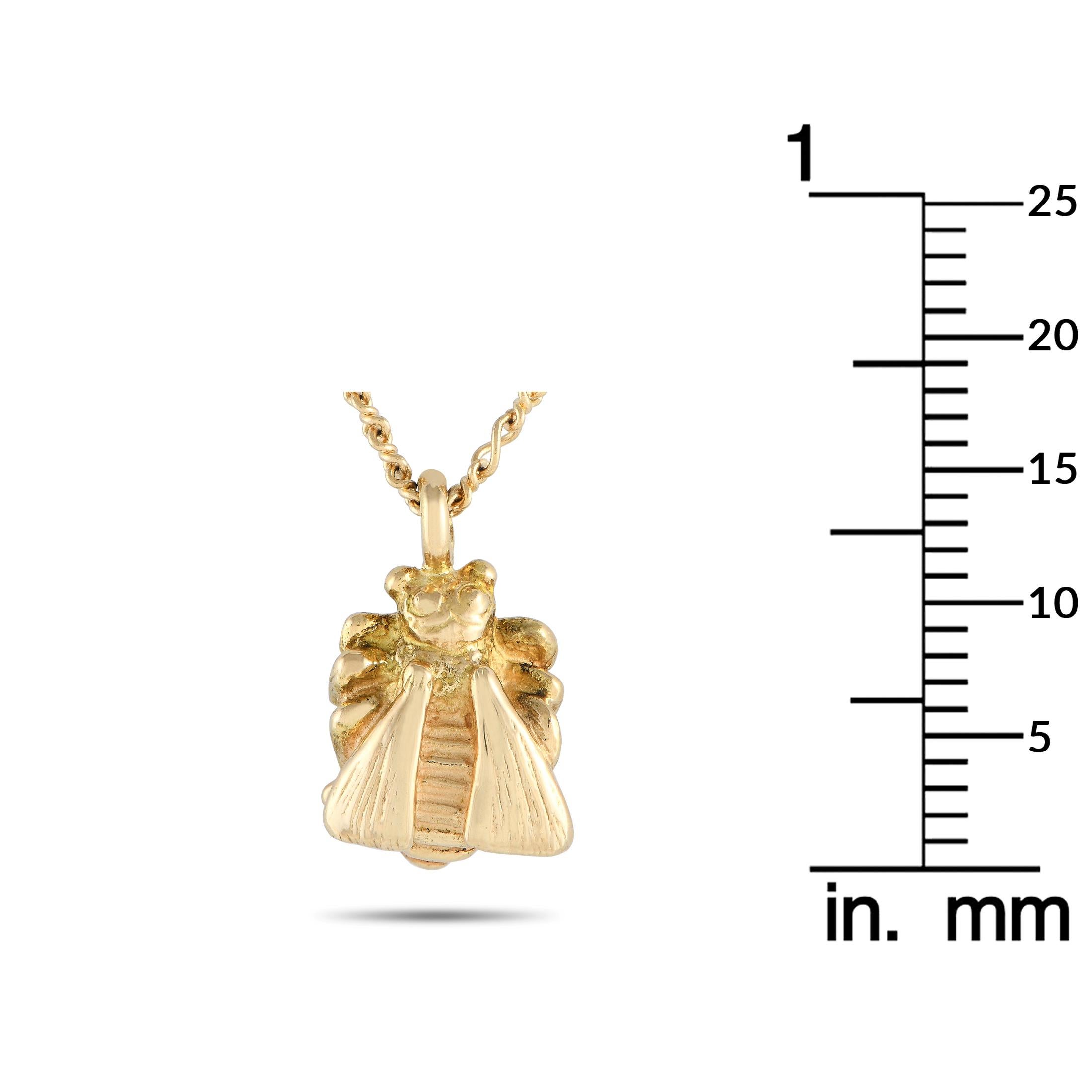  Gucci, collier pendentif abeille en or jaune 18 carats Pour femmes 