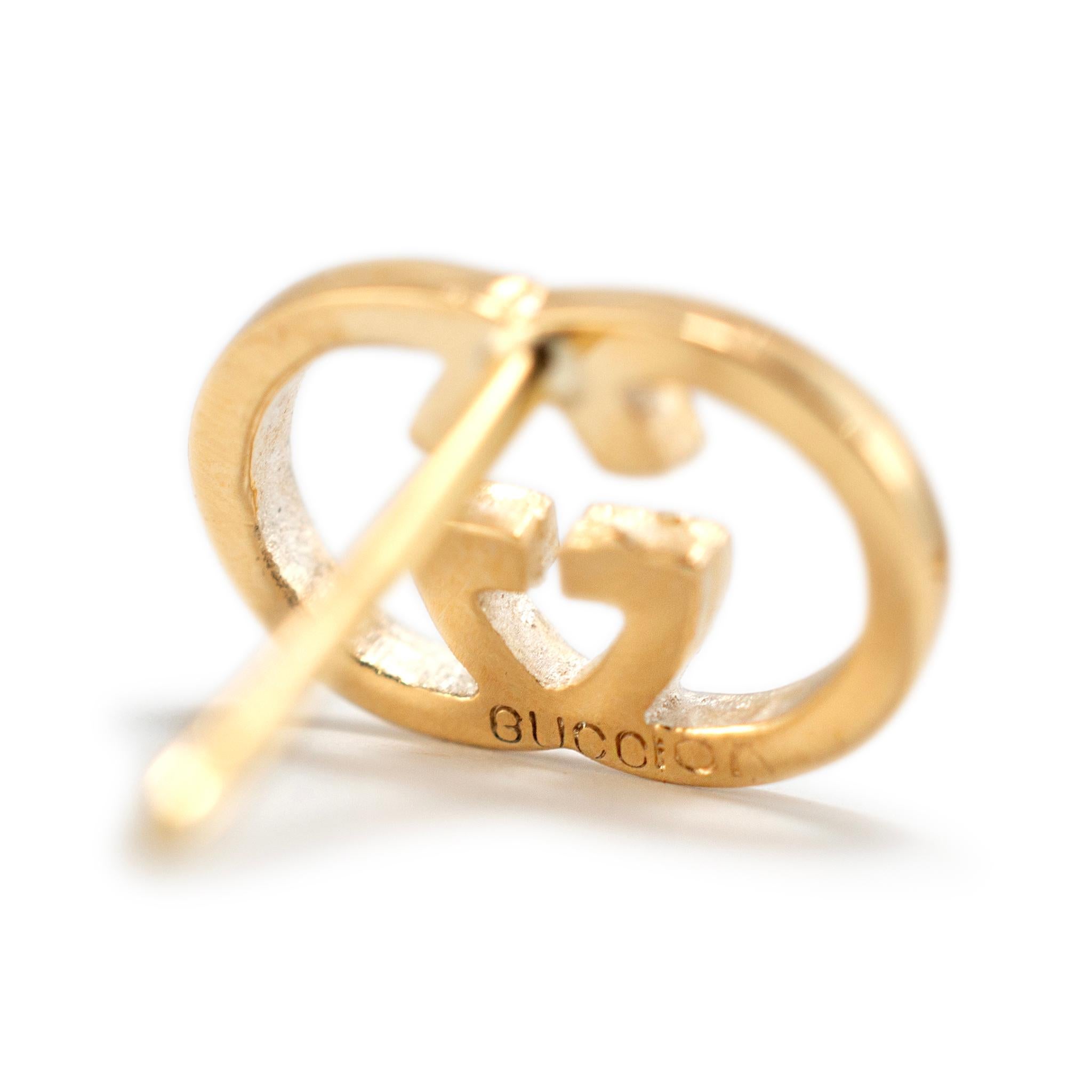 Gucci 18K Yellow Gold GG Inverted Stud Earrings 1