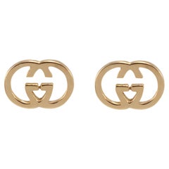 Gucci 18K Gelbgold GG gedrehte Ohrstecker mit umgekehrten Ohrsteckern