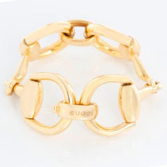 Gucci 18K Yellow Gold Horsebit Large Link Bracelet