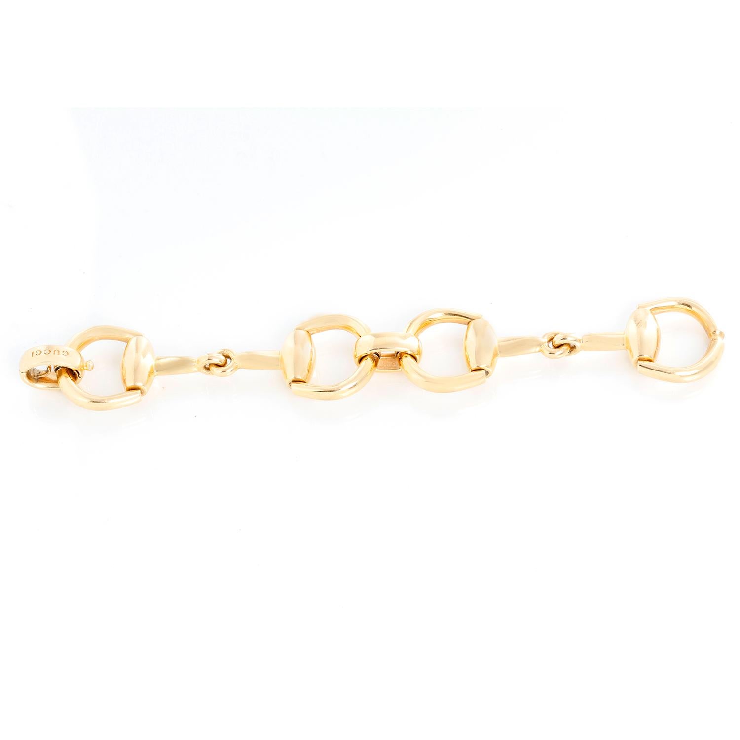 gucci 18k gold horsebit bracelet