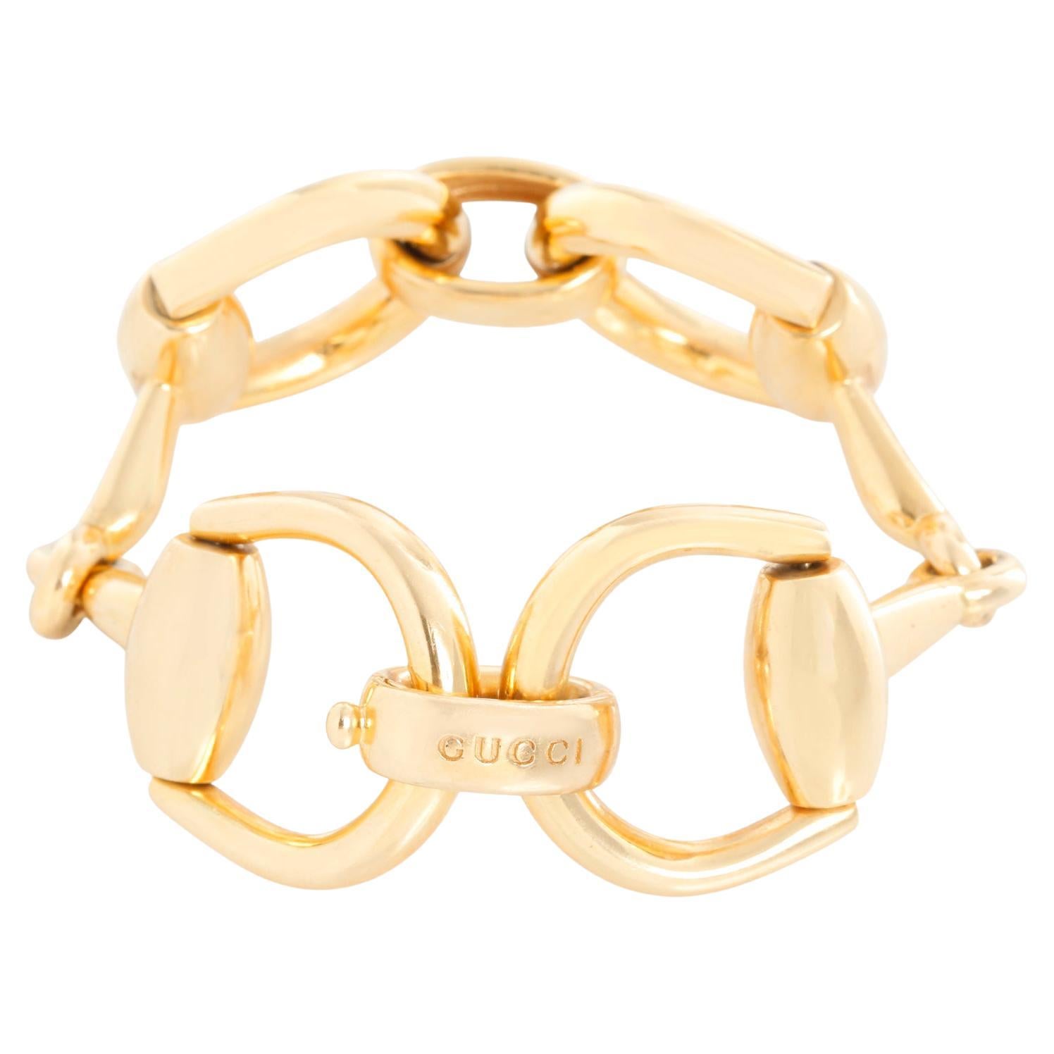 Gucci 18K Yellow Gold Horsebit Large Link Bracelet