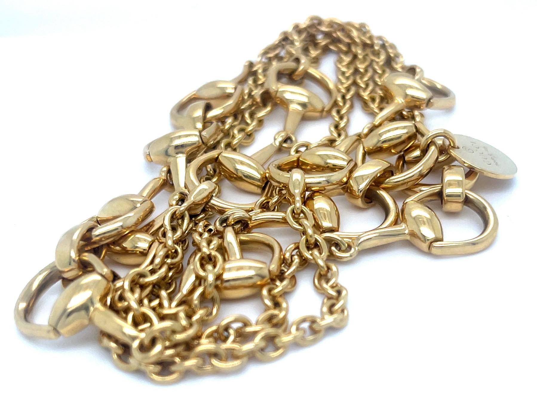 Gucci 18k Yellow Gold Horsebit Necklace 37.5