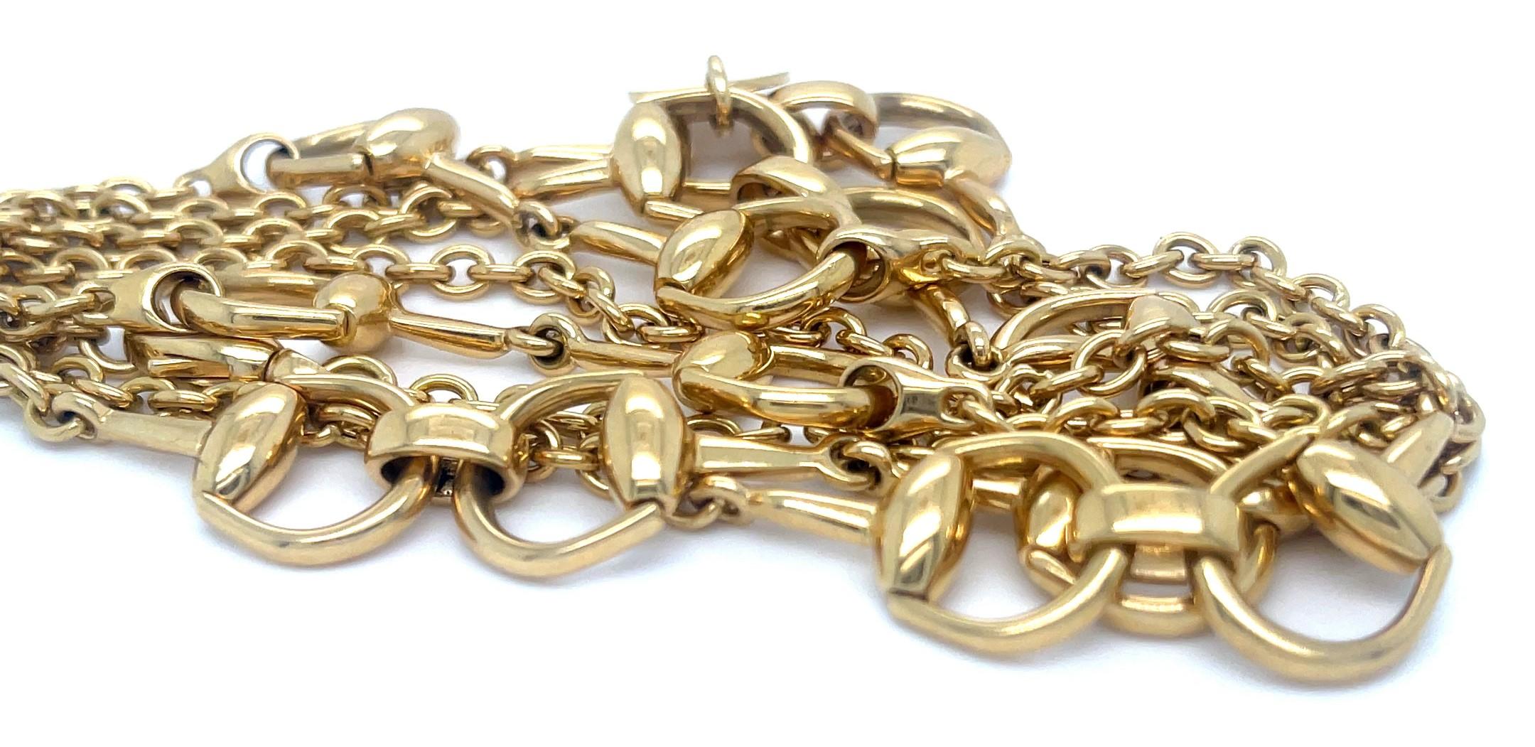 Gucci 18k Yellow Gold Horsebit Necklace 37.5