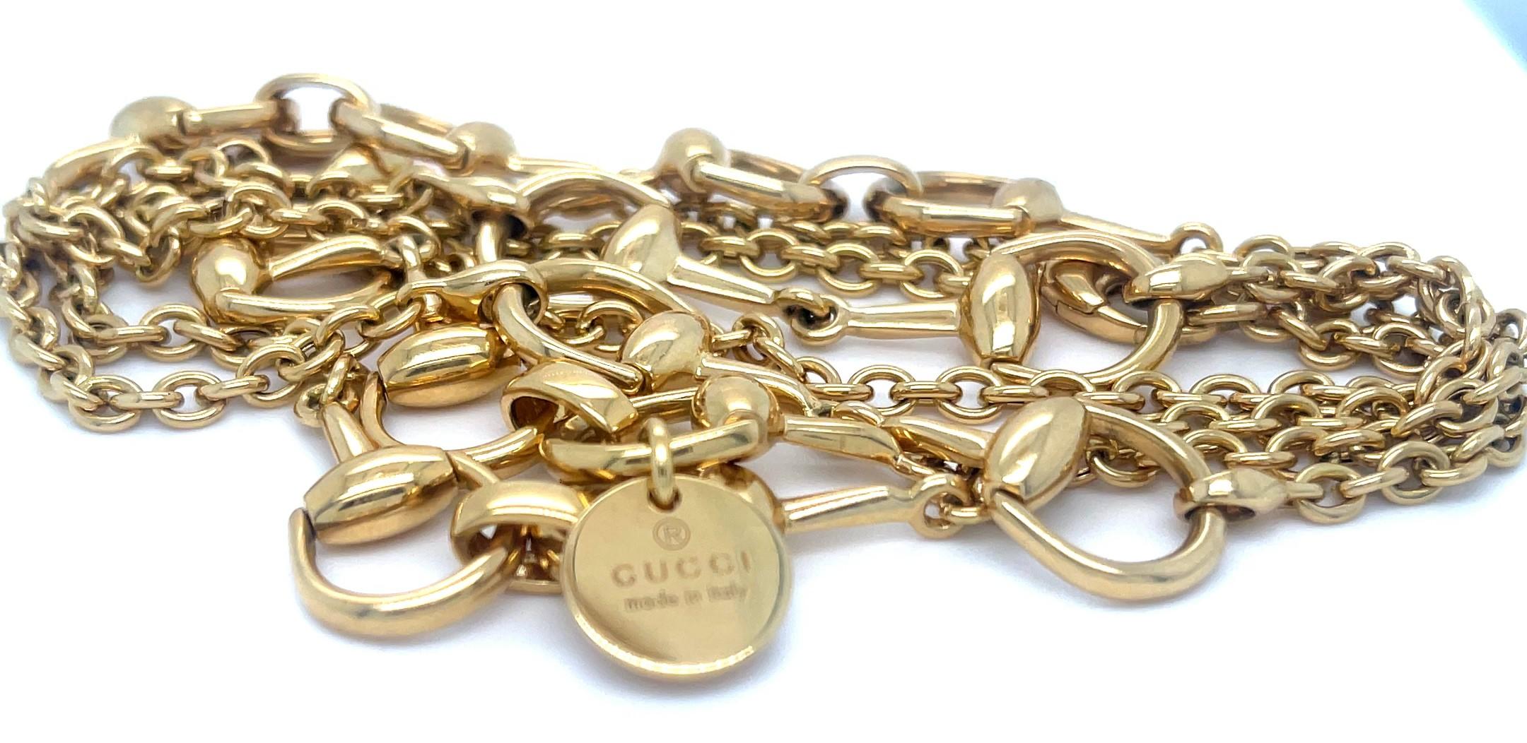 Gucci 18k Yellow Gold Horsebit Necklace 37.5