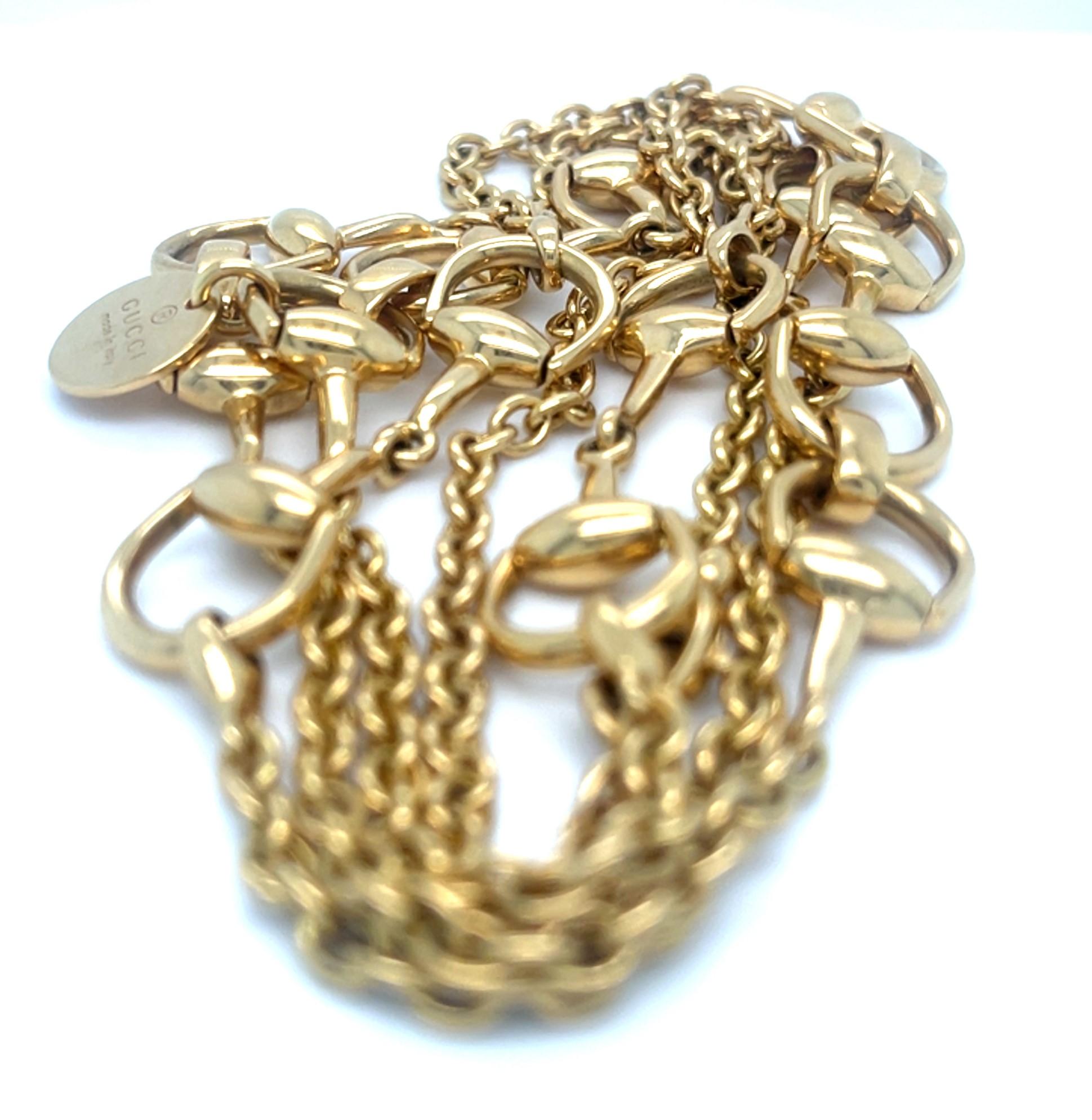 Gucci 18k Yellow Gold Horsebit Necklace 37.5