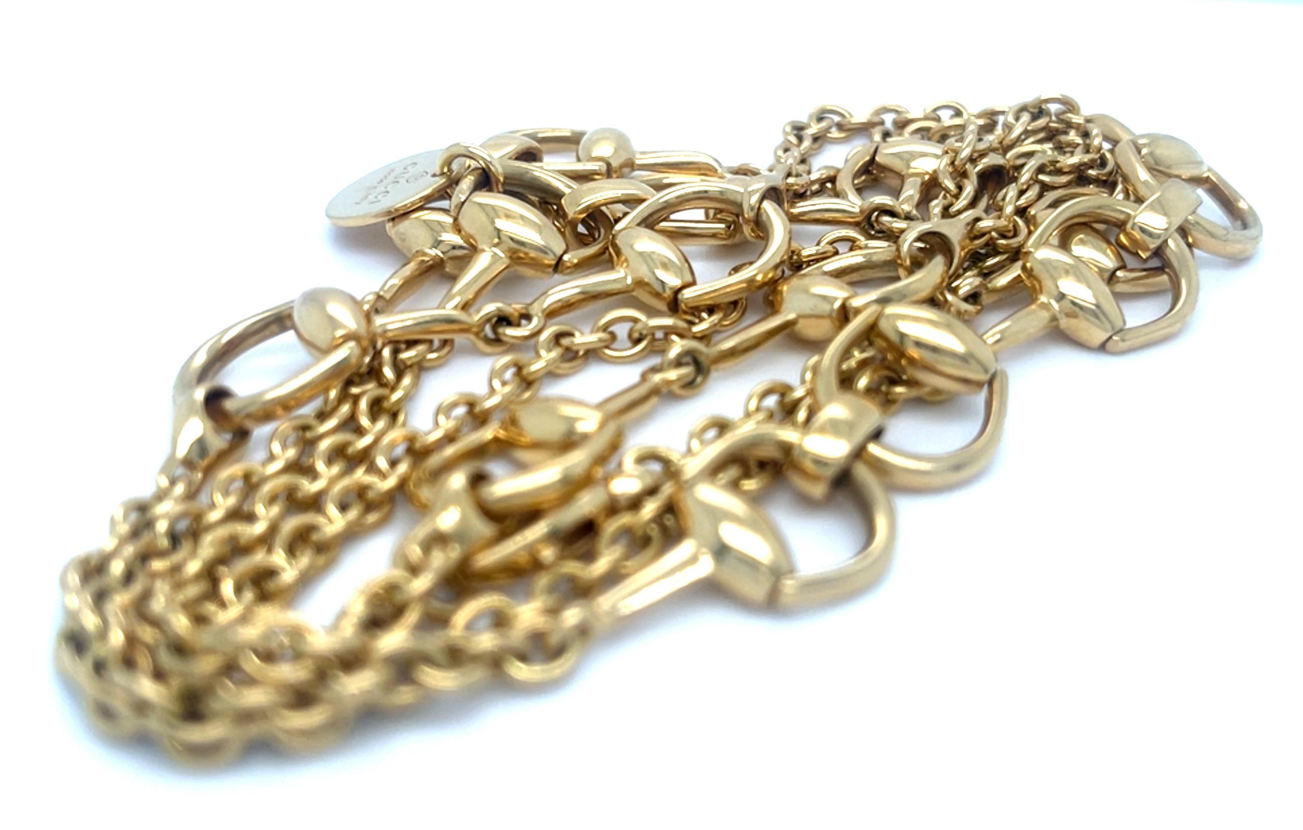 Gucci 18k Yellow Gold Horsebit Necklace 37.5