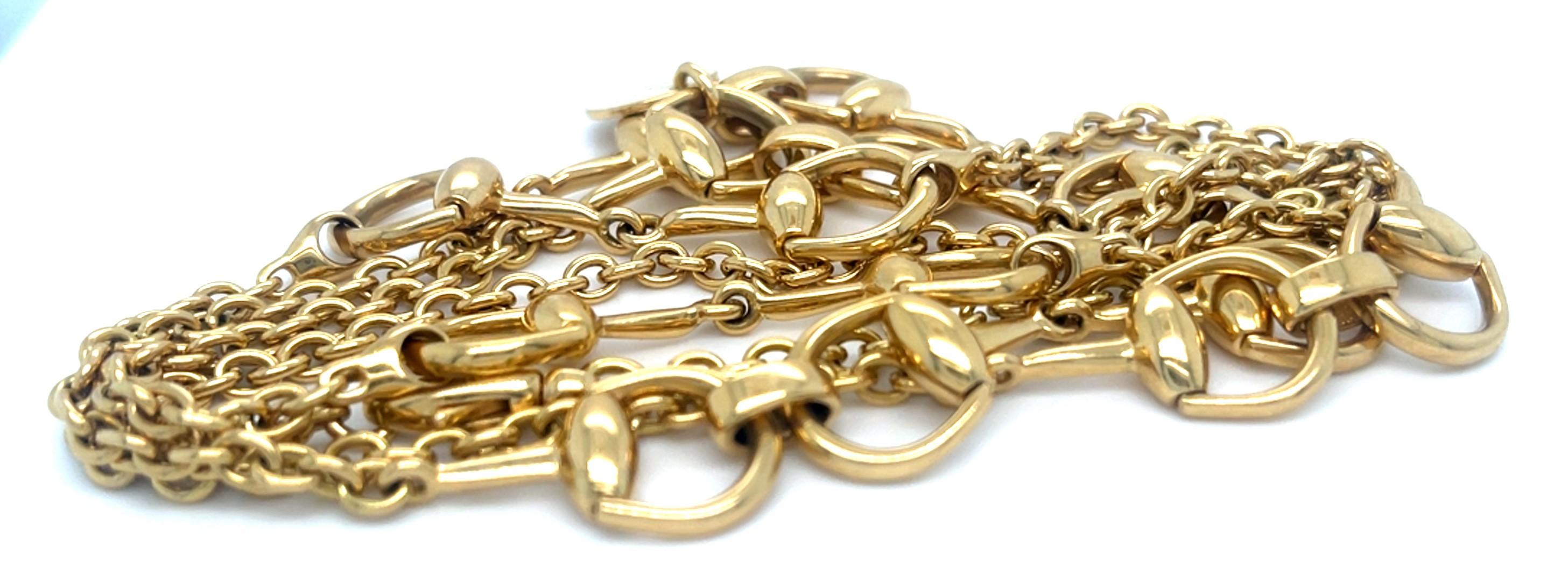 Gucci 18k Yellow Gold Horsebit Necklace 37.5
