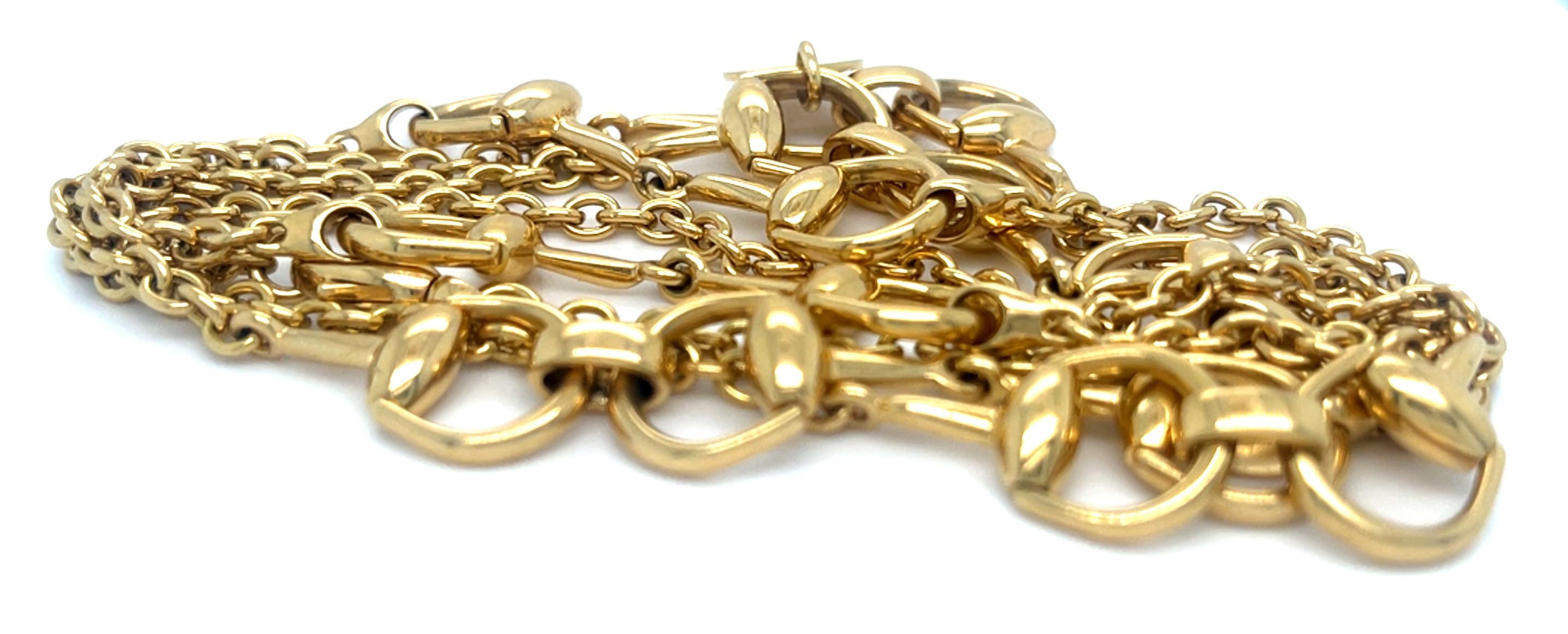 Gucci 18k Yellow Gold Horsebit Necklace 37.5