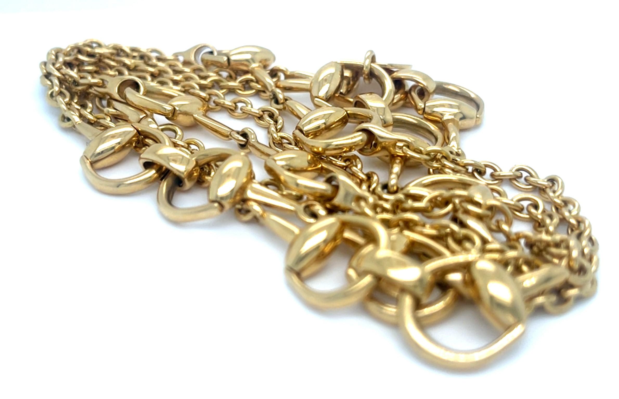 Gucci 18k Yellow Gold Horsebit Necklace 37.5