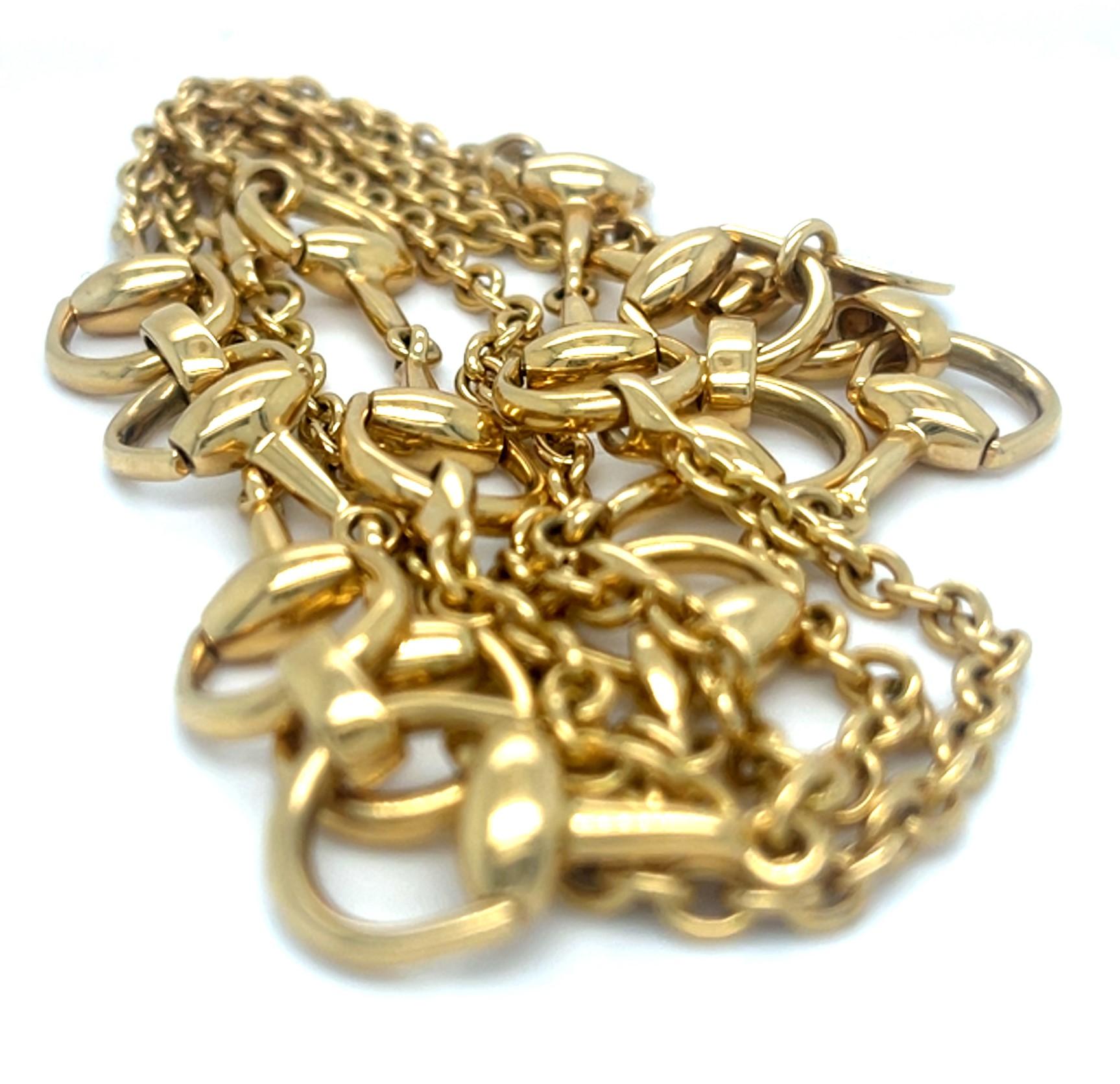 Gucci 18k Yellow Gold Horsebit Necklace 37.5