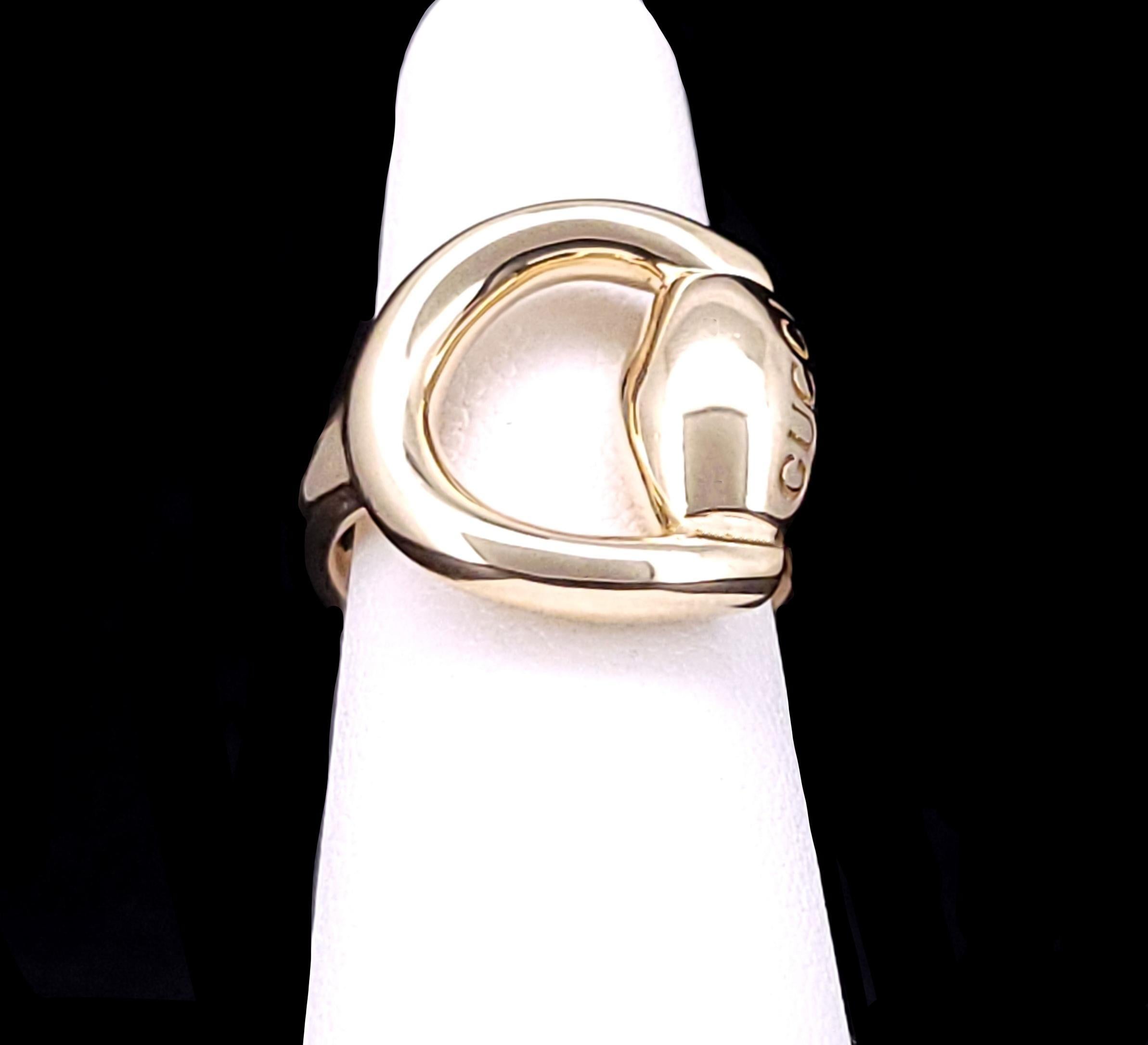 Donna Gucci Anello con morsetto in oro giallo 18 carati in vendita