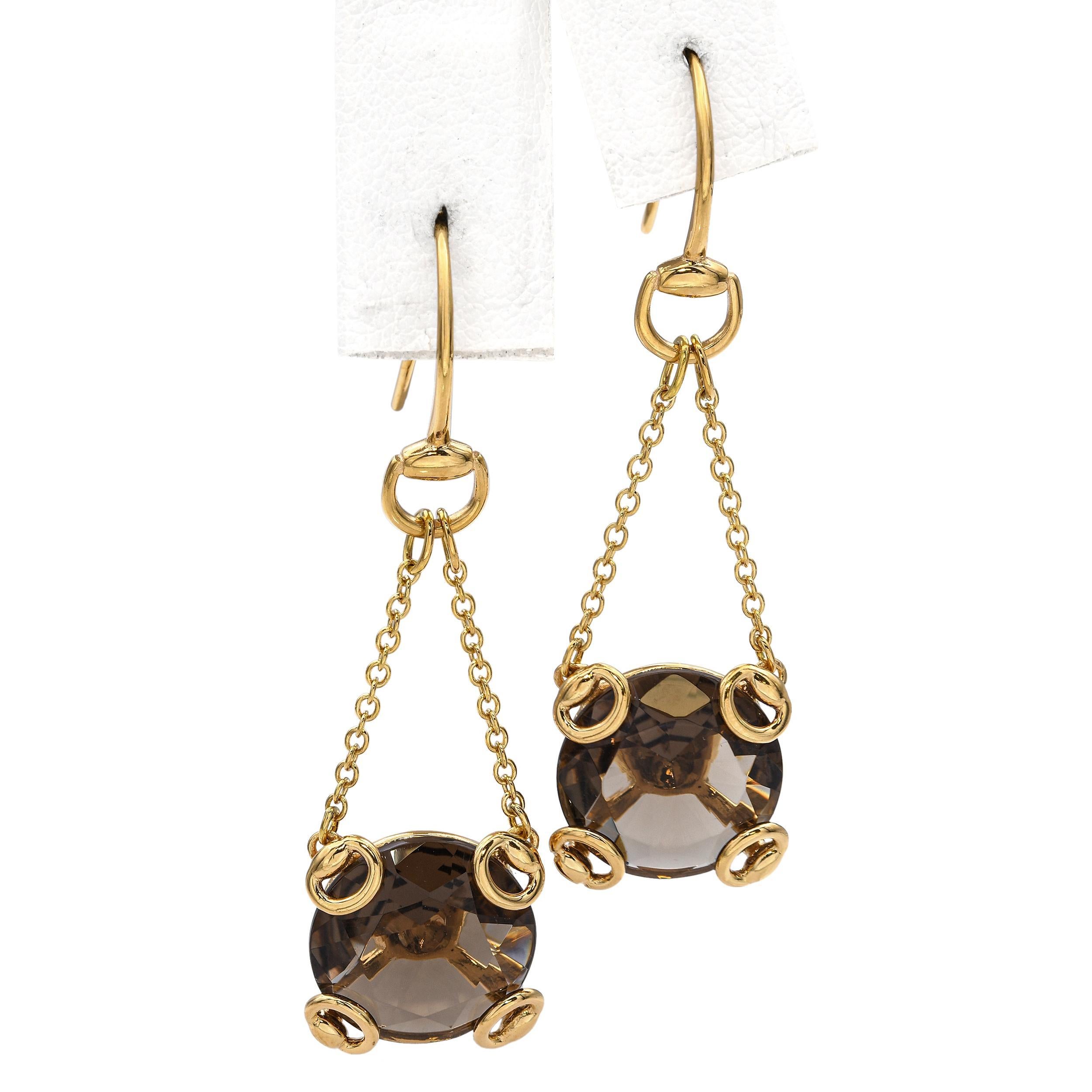 Gucci Collana, orecchini e anello con quarzo fumé in oro giallo 18k in vendita 2